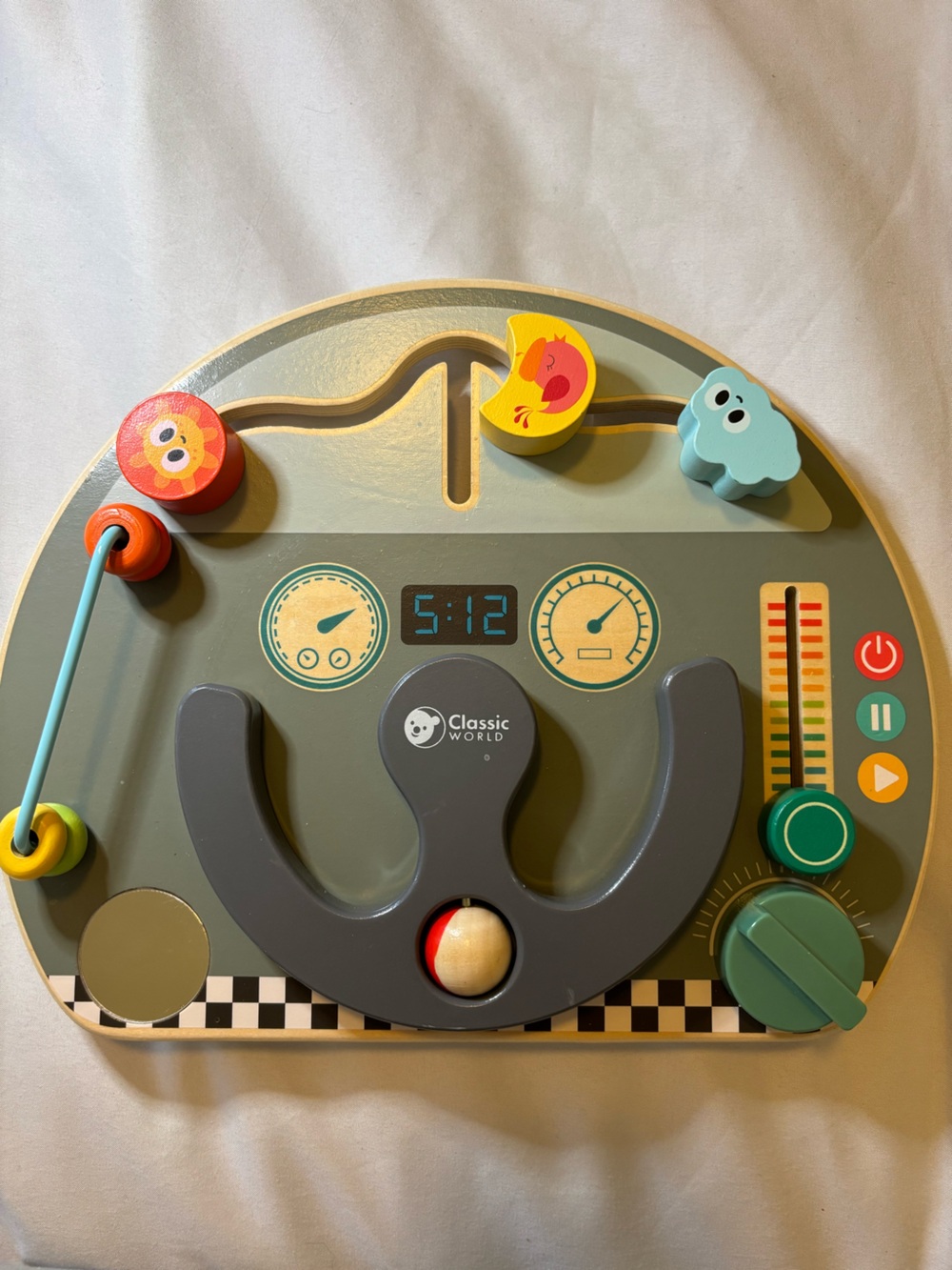 Classic World Wooden Travelling Busy Board โ Dashboard Sensory Toy